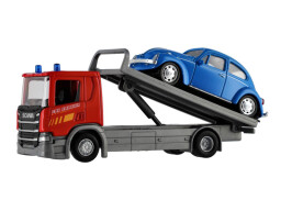 Welly odtahovka Scania P320 + Volkswagen Beetle 1:43